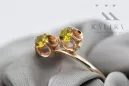 Žltá perrydot Original Vintage 14k Make Vintage Ring Unikátny VRC266